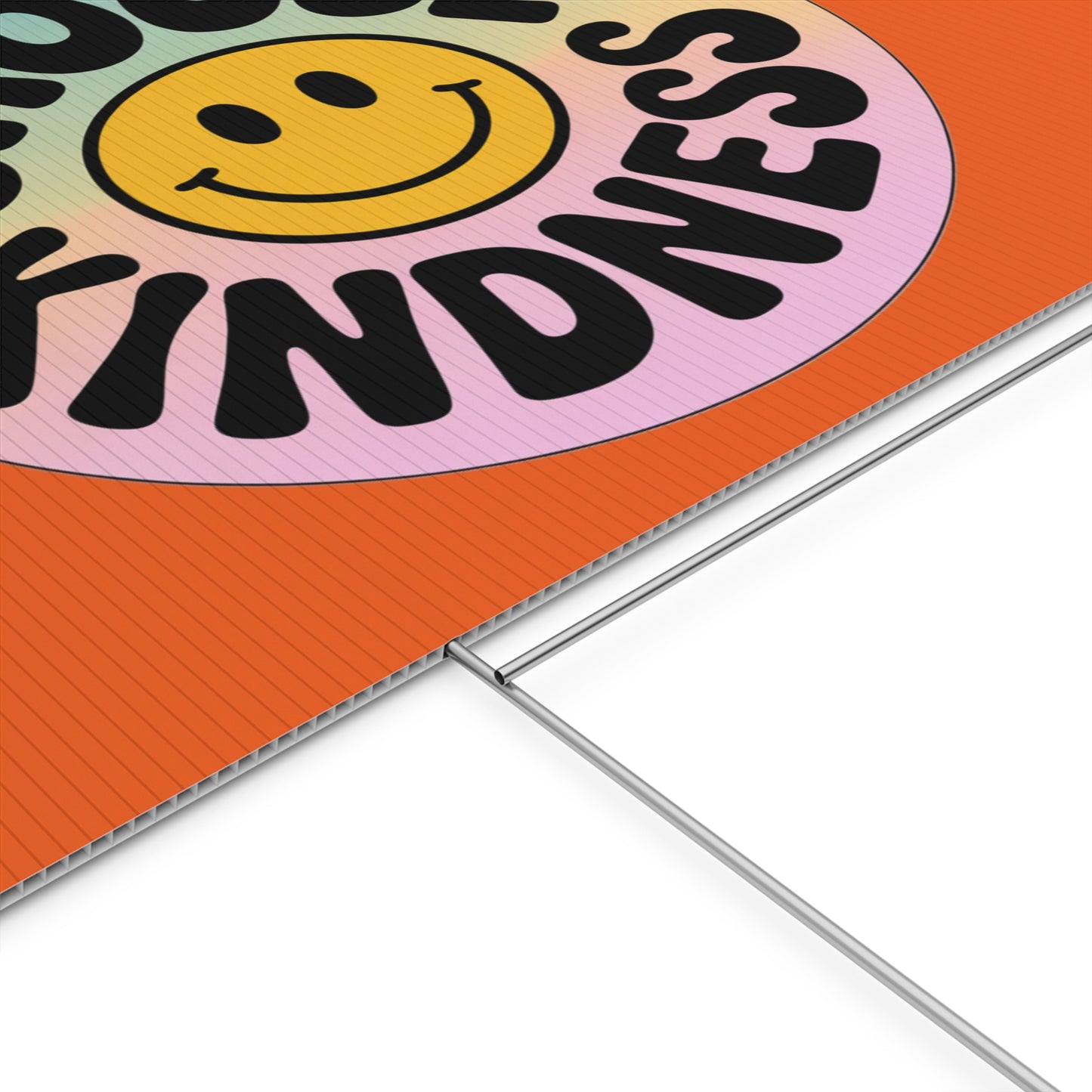 Orange Joyful Choose Kindness Plastic Yard Sign