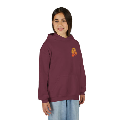 Youth Hoodie — "Do More of What Makes You Happy" Positive Graphic