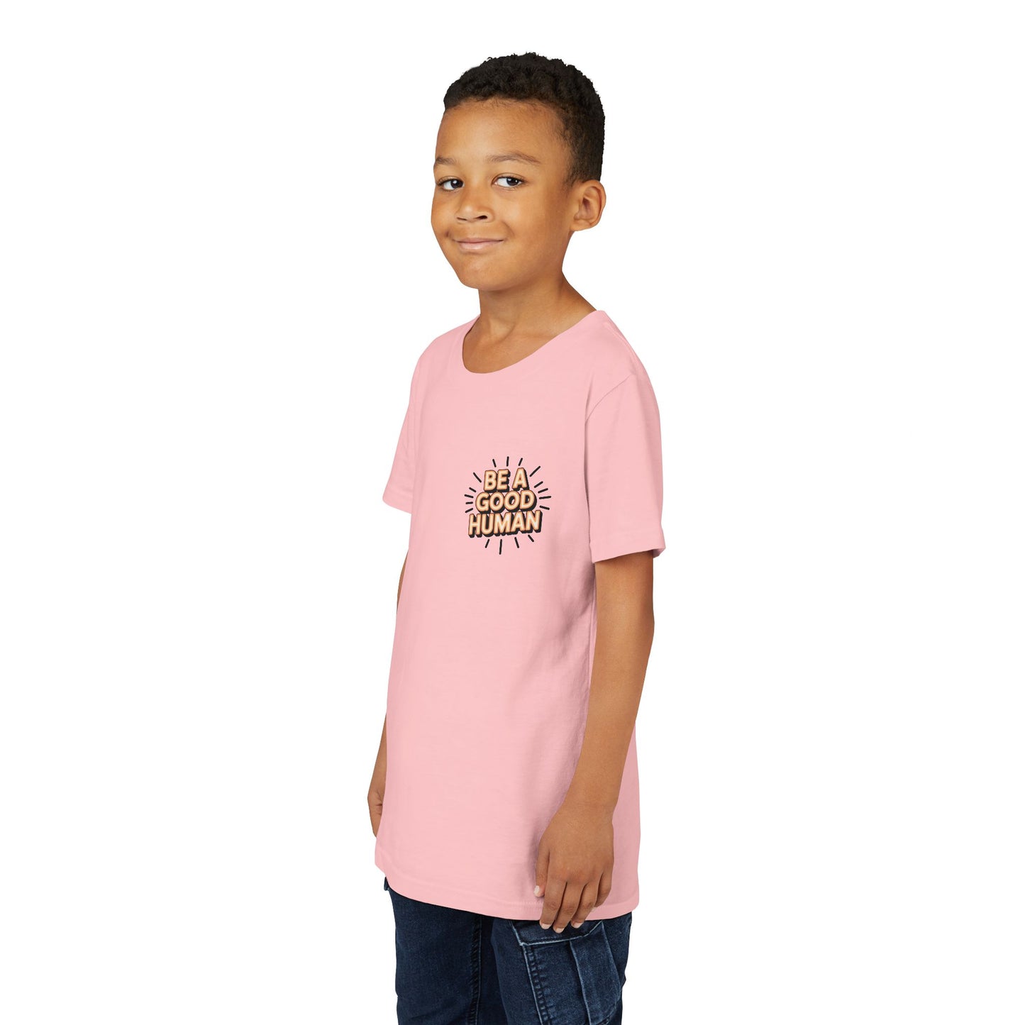 Youth Tee — "Be A Good Human" Positive Message Kids T-Shirt