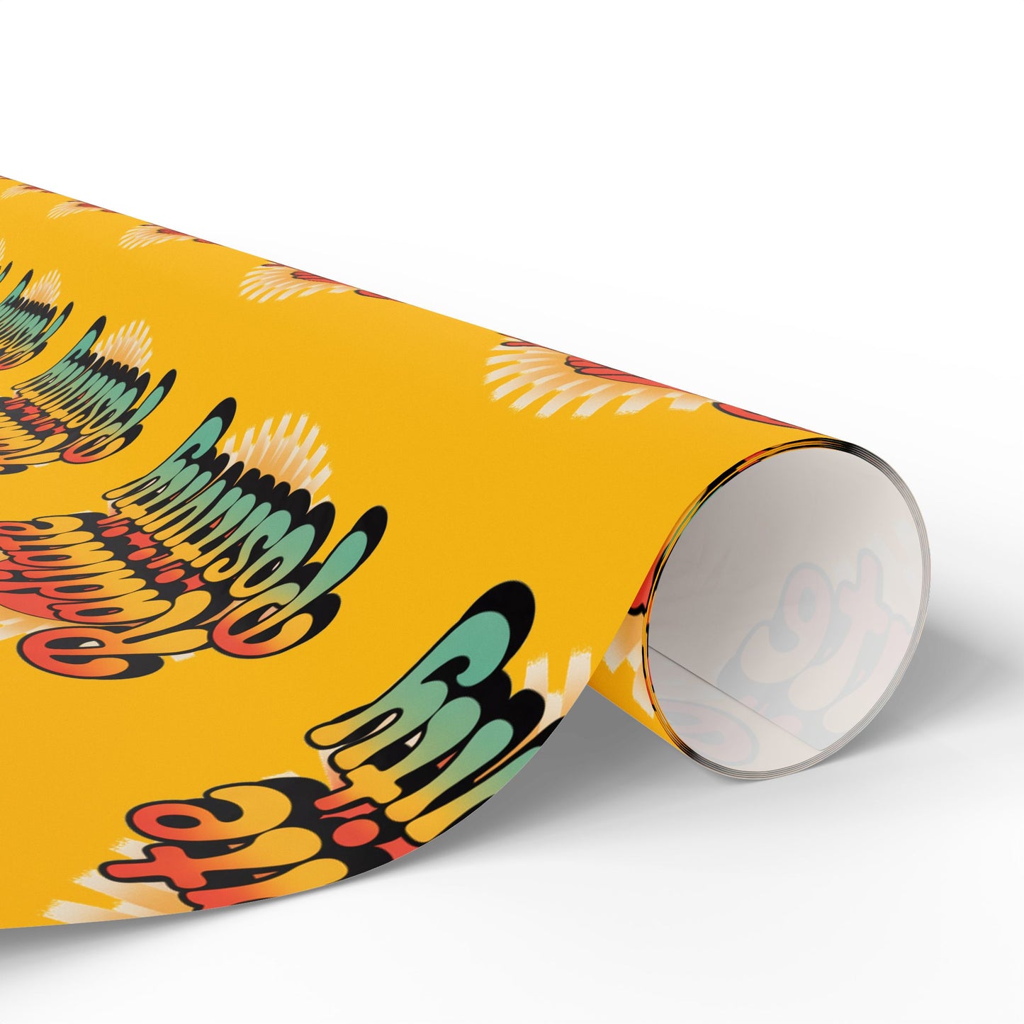 Yellow Radiate Positivity Wrapping Paper for Celebrations