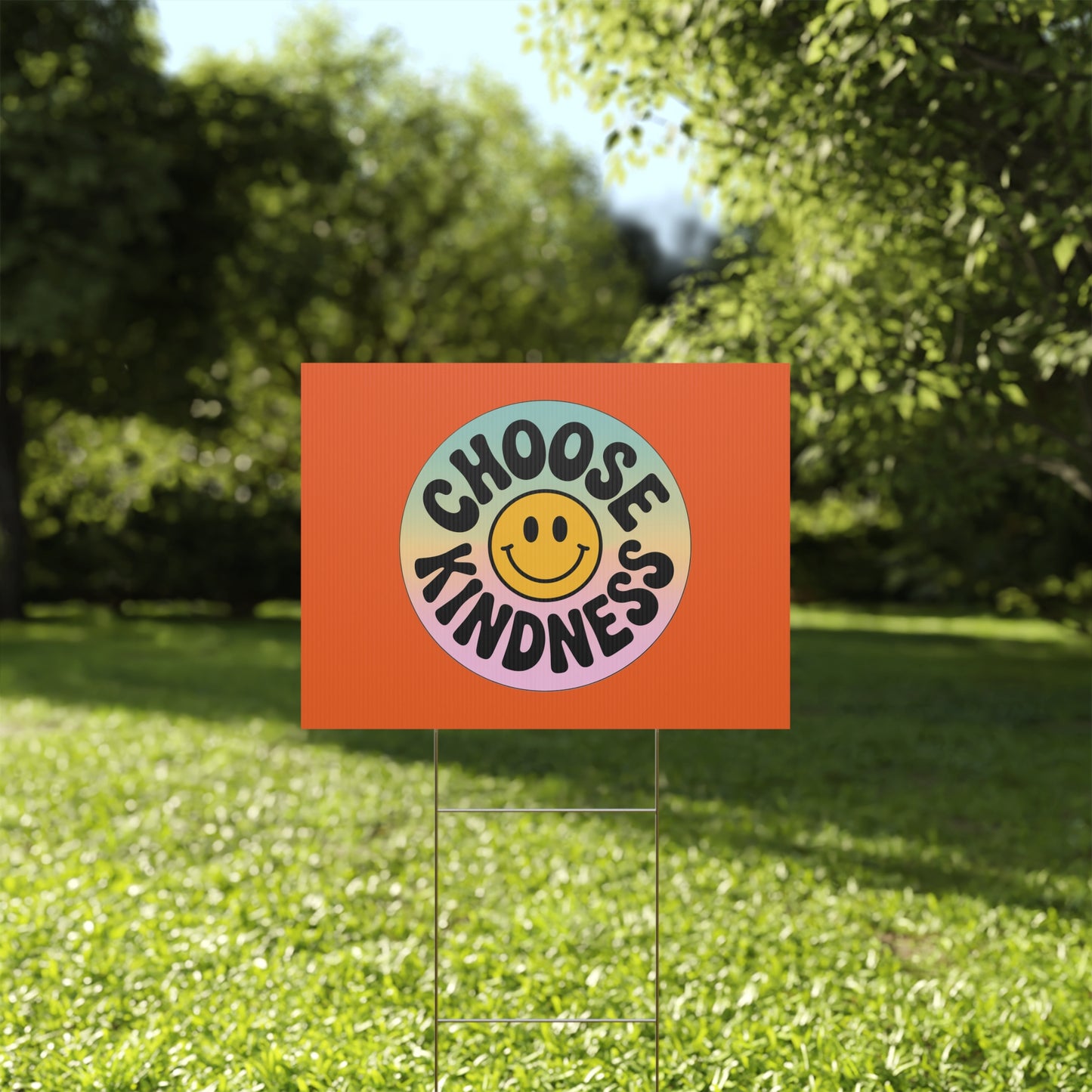 Orange Joyful Choose Kindness Plastic Yard Sign
