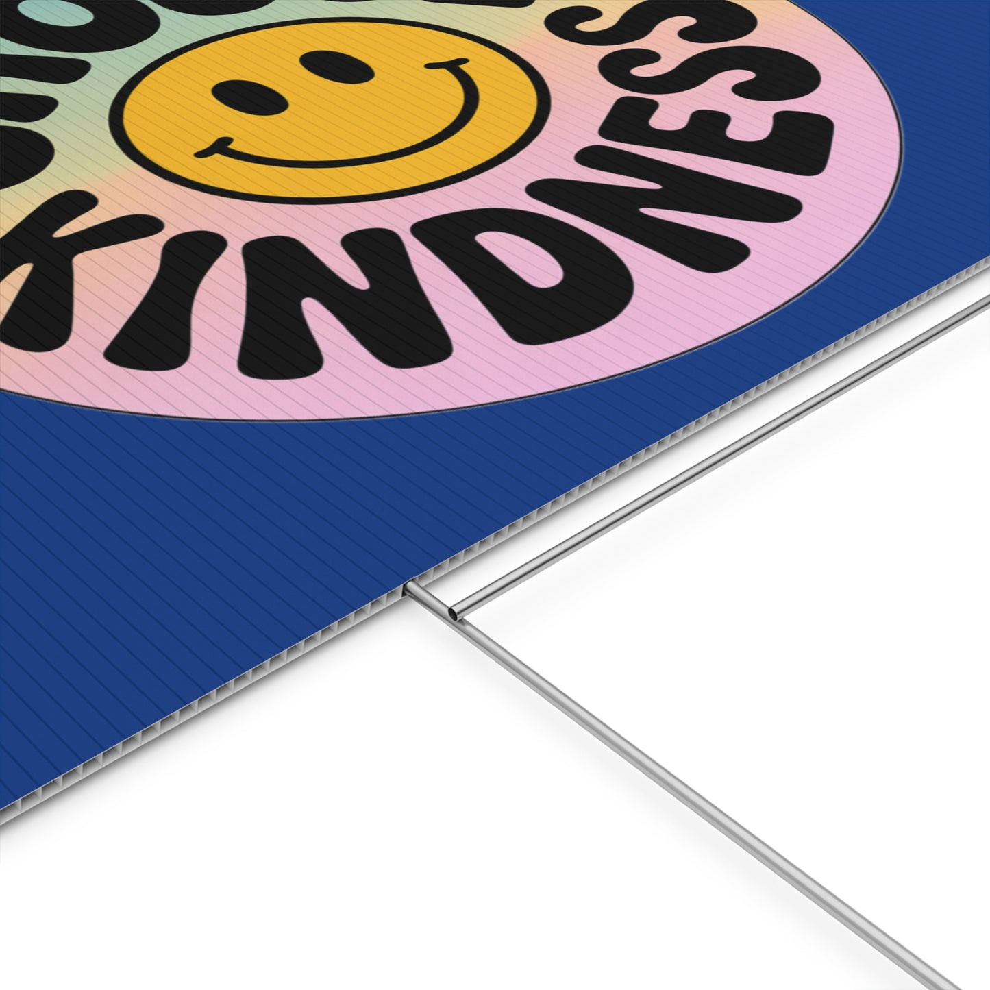Dark Blue Joyful Choose Kindness Plastic Yard Sign