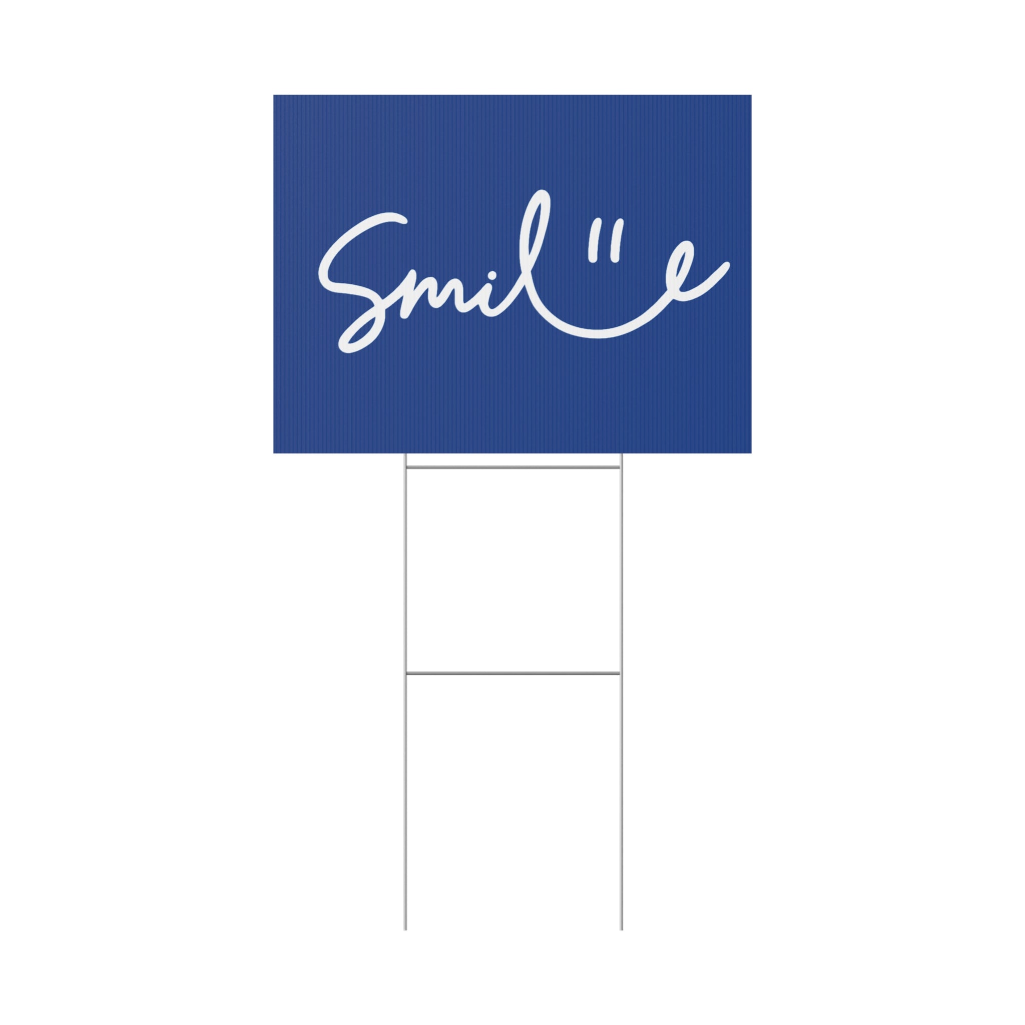 Dark Blue Smile Yard Sign