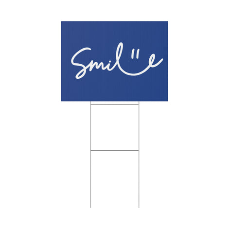 Dark Blue Smile Yard Sign