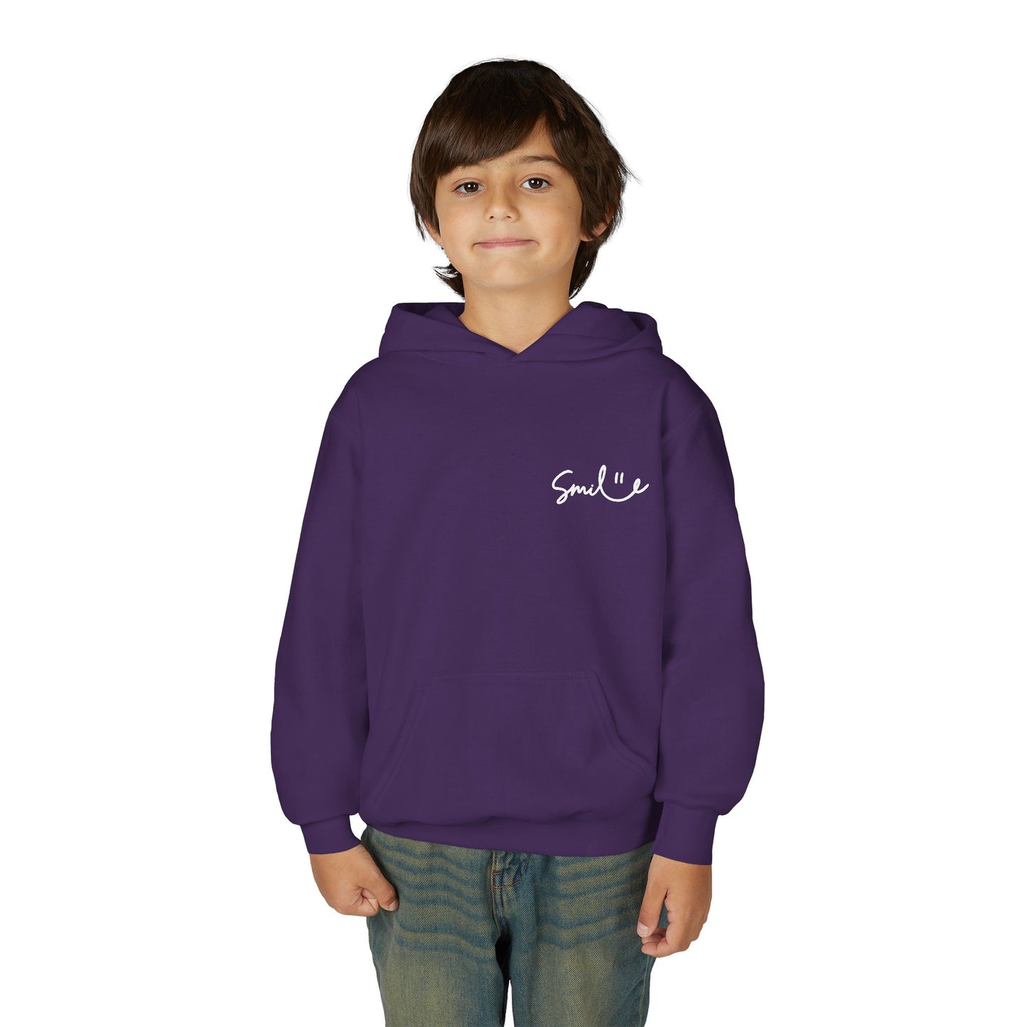Smile Youth Hoodie - Cozy Heavy Blend Sweatshirt for Kids
