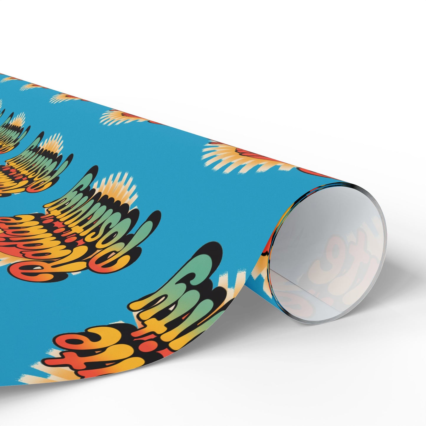 Turquoise Radiate Positivity Wrapping Paper for Celebrations