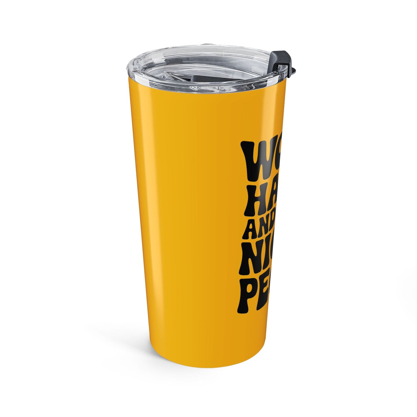 Yellow/Black Work Hard & Be Nice to People 20 oz. Tumbler