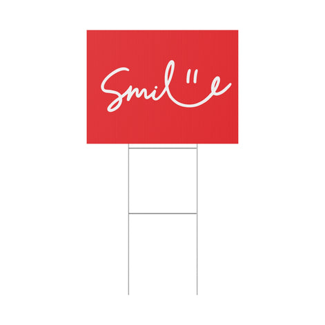 Red Smile Yard Sign
