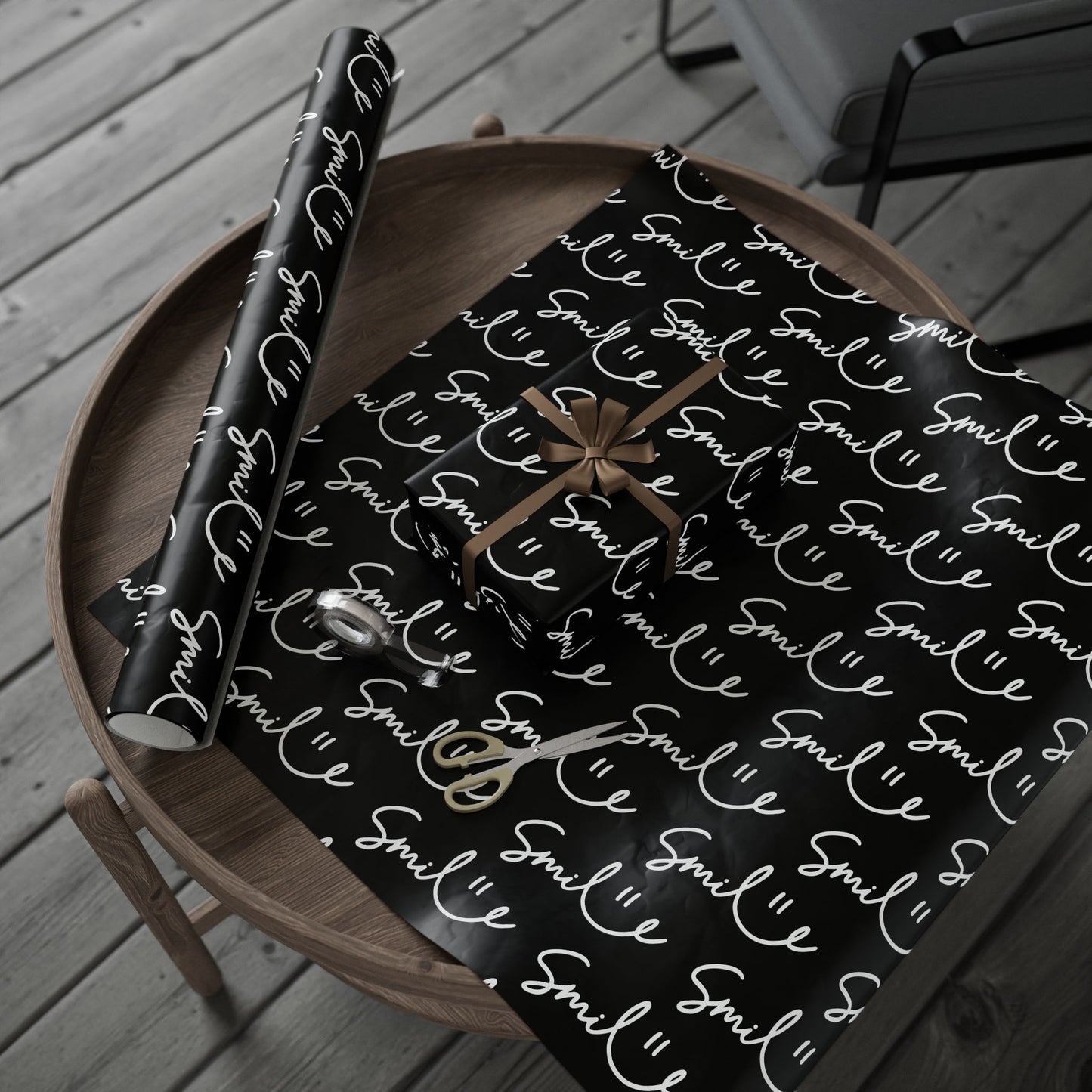 Black/White Smile Stylish Gift Wrapping Paper for Any Occasion