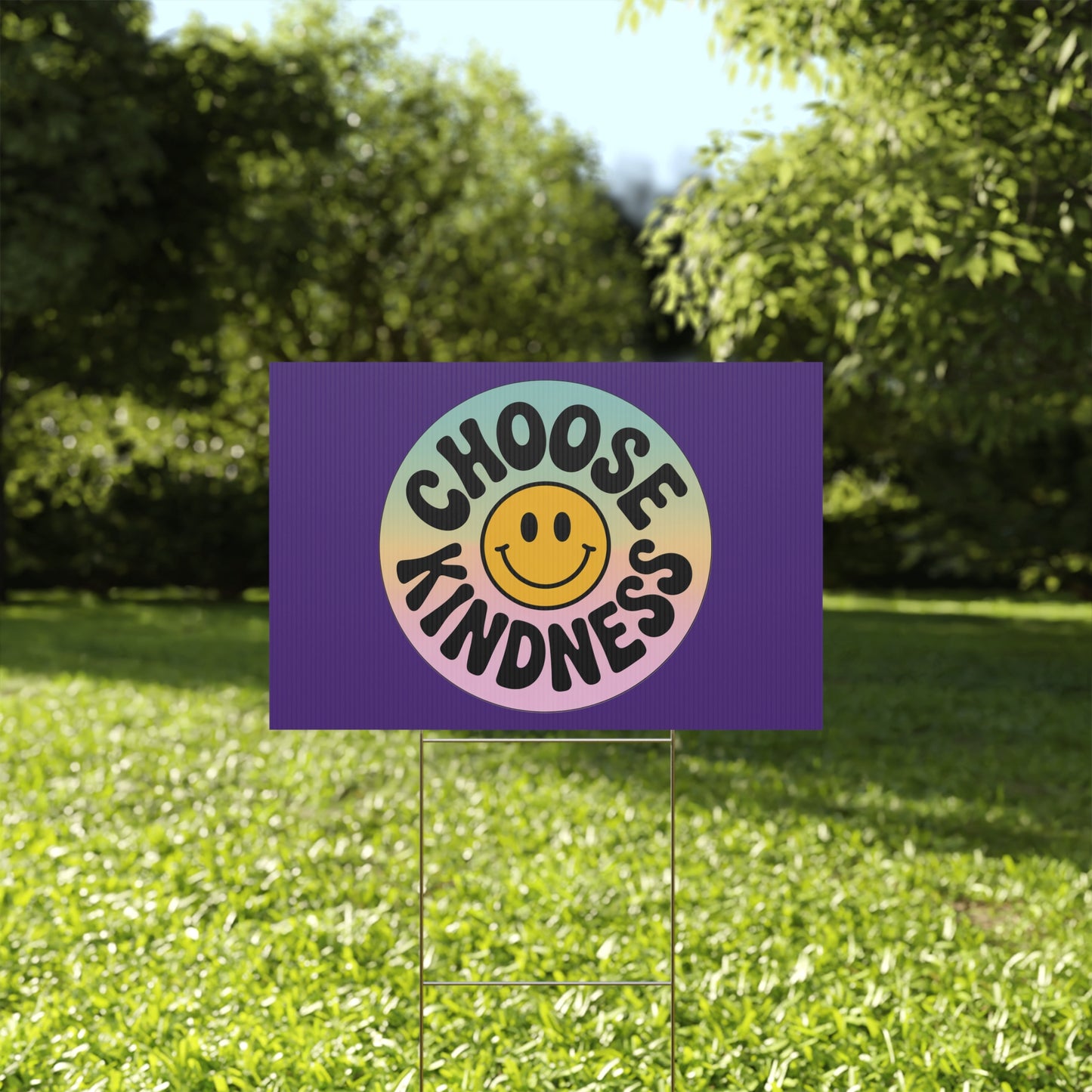 Purple Joyful Choose Kindness Plastic Yard Sign