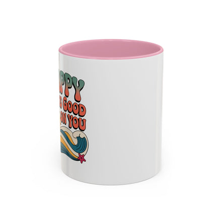 Retro 'Happy Looks Good on You' Colorful Ceramic Mug (11oz & 15oz)