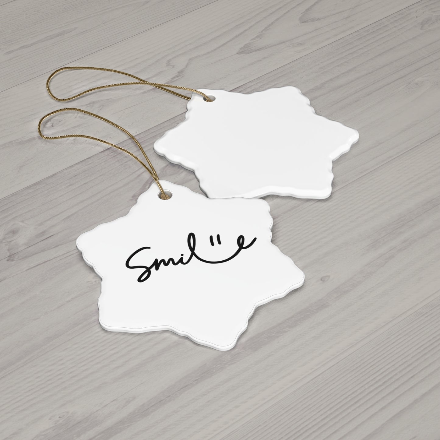 Smile Ceramic Ornament - 4 Fun Shapes for Holiday Decor