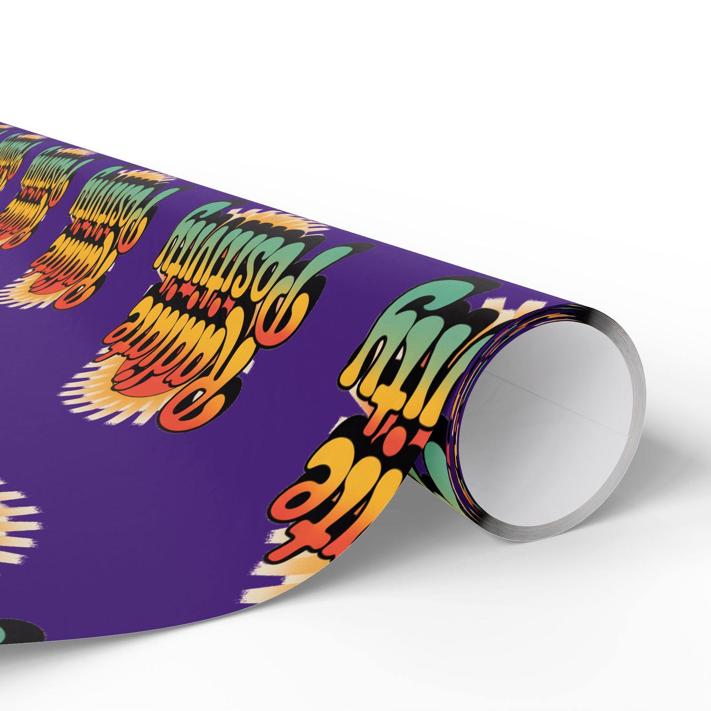 Purple Radiate Positivity Wrapping Paper for Celebrations
