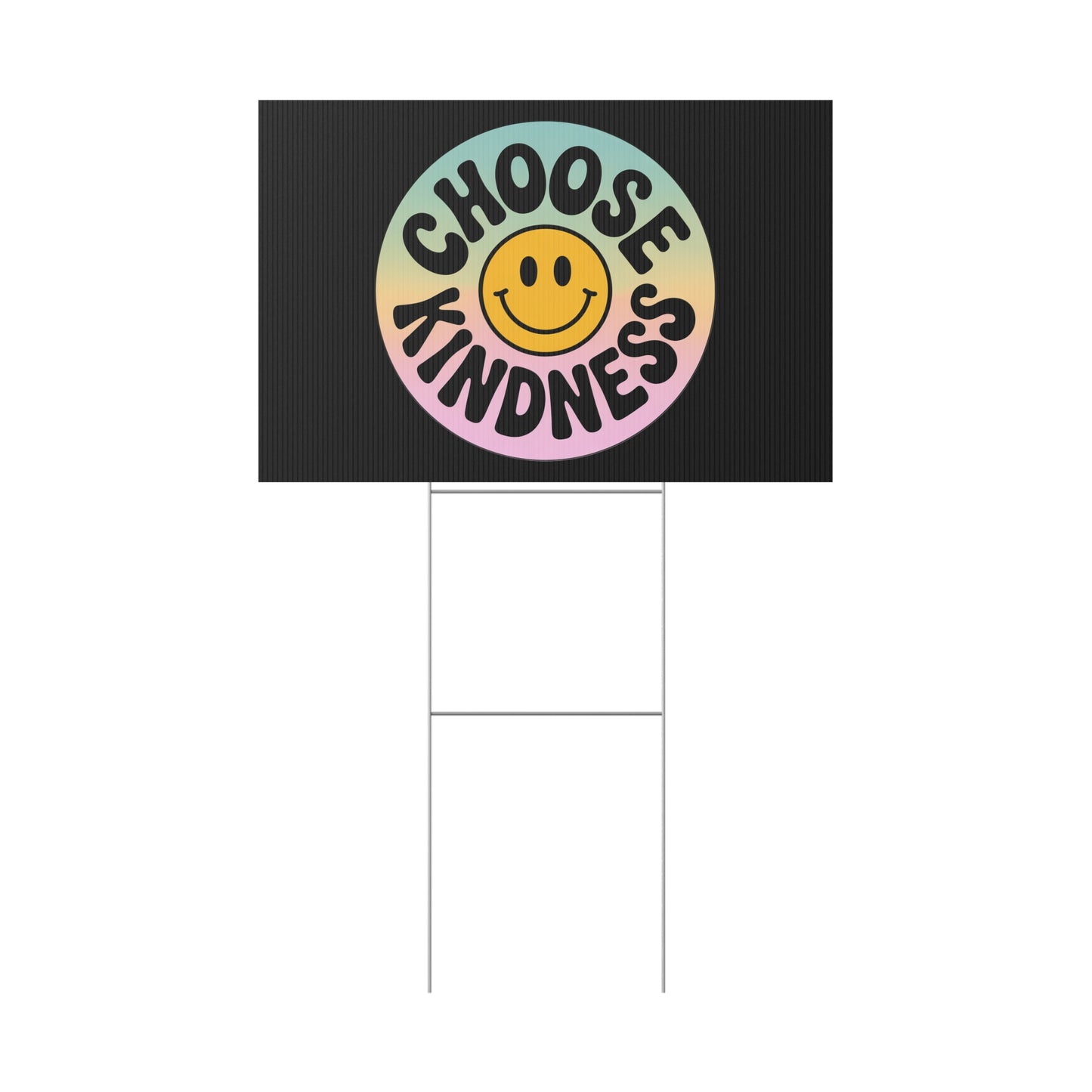 Black Joyful Choose Kindness Plastic Yard Sign