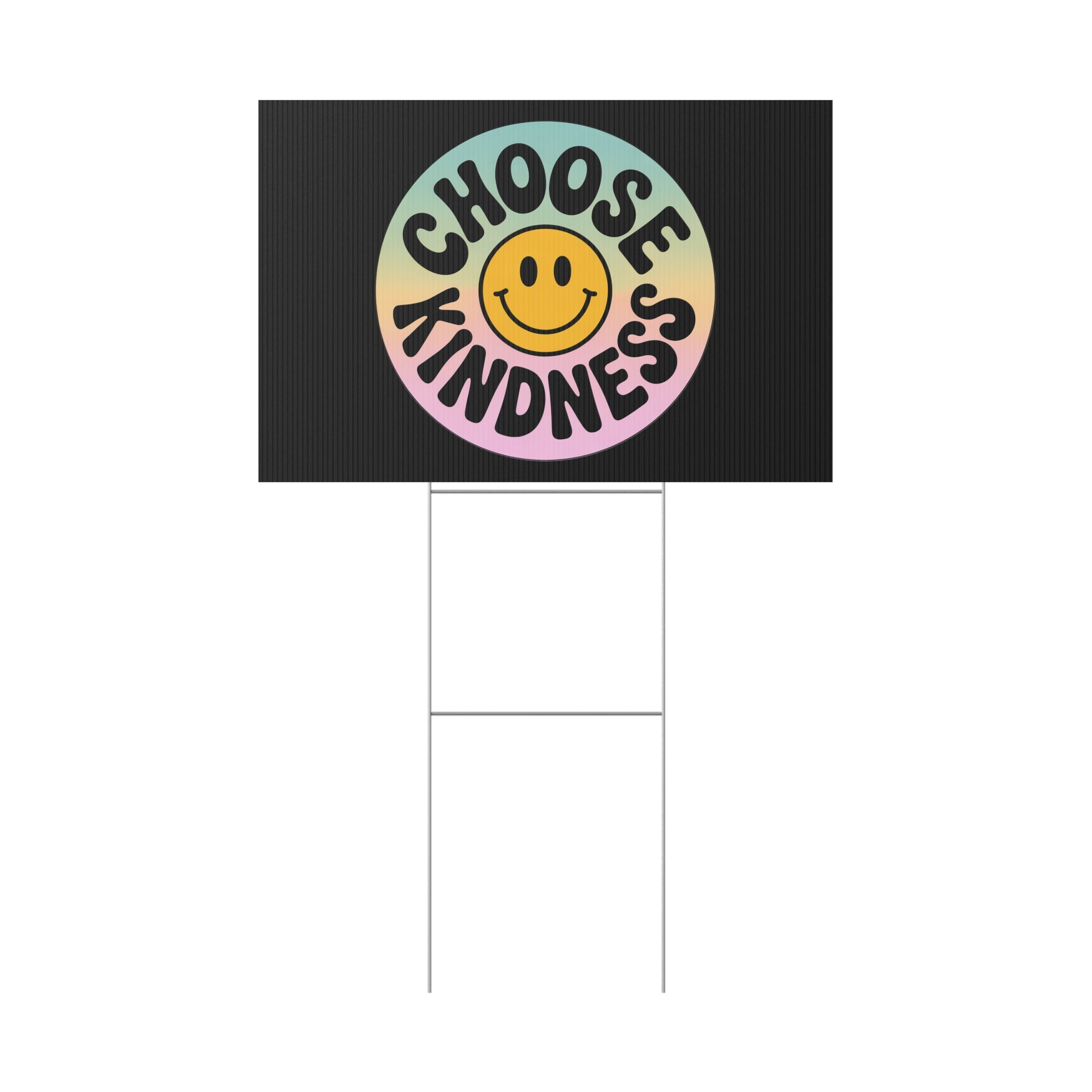 Black Joyful Choose Kindness Plastic Yard Sign