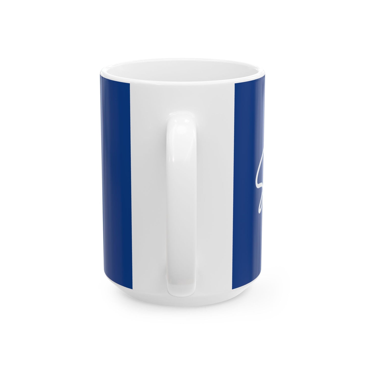 Dark Blue/White Smile Ceramic Coffee Mug - 11oz & 15oz