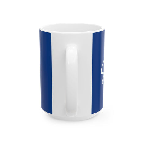 Dark Blue/White Smile Ceramic Coffee Mug - 11oz & 15oz