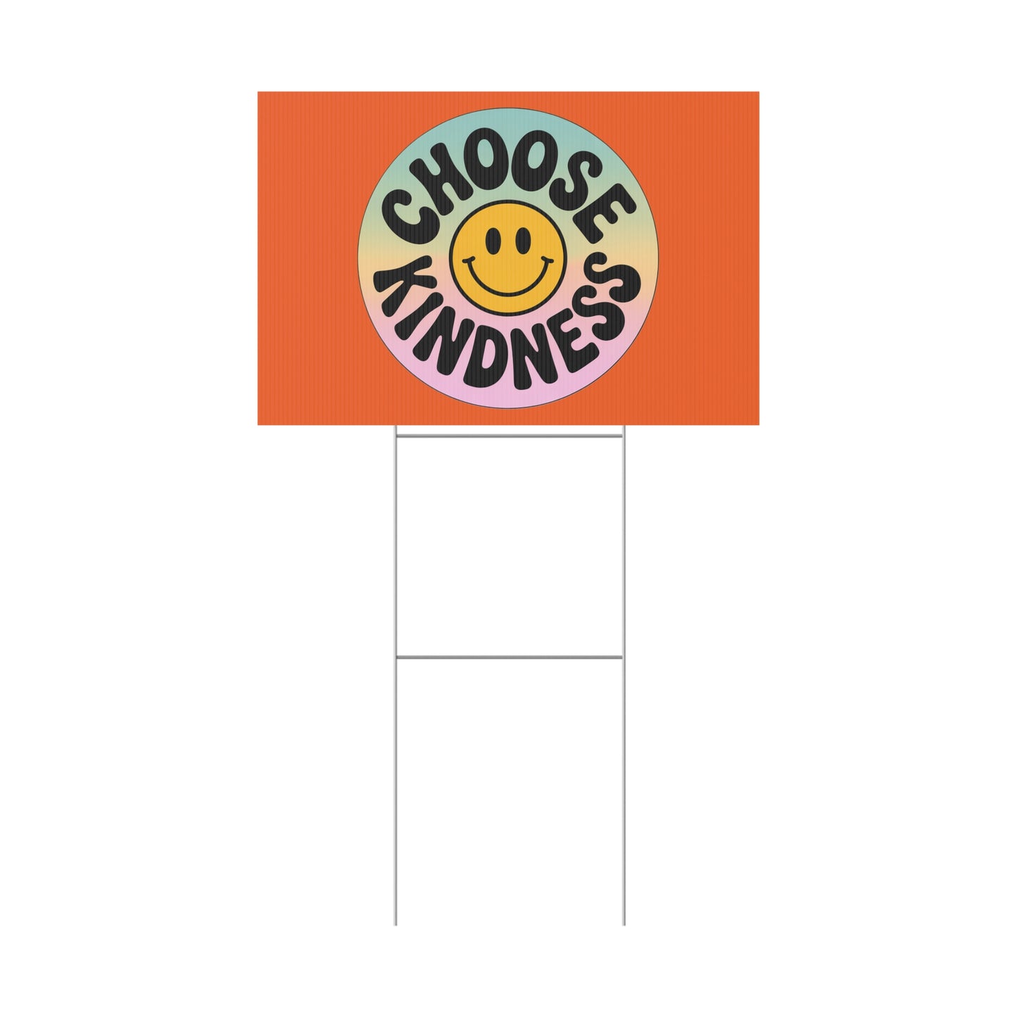 Orange Joyful Choose Kindness Plastic Yard Sign