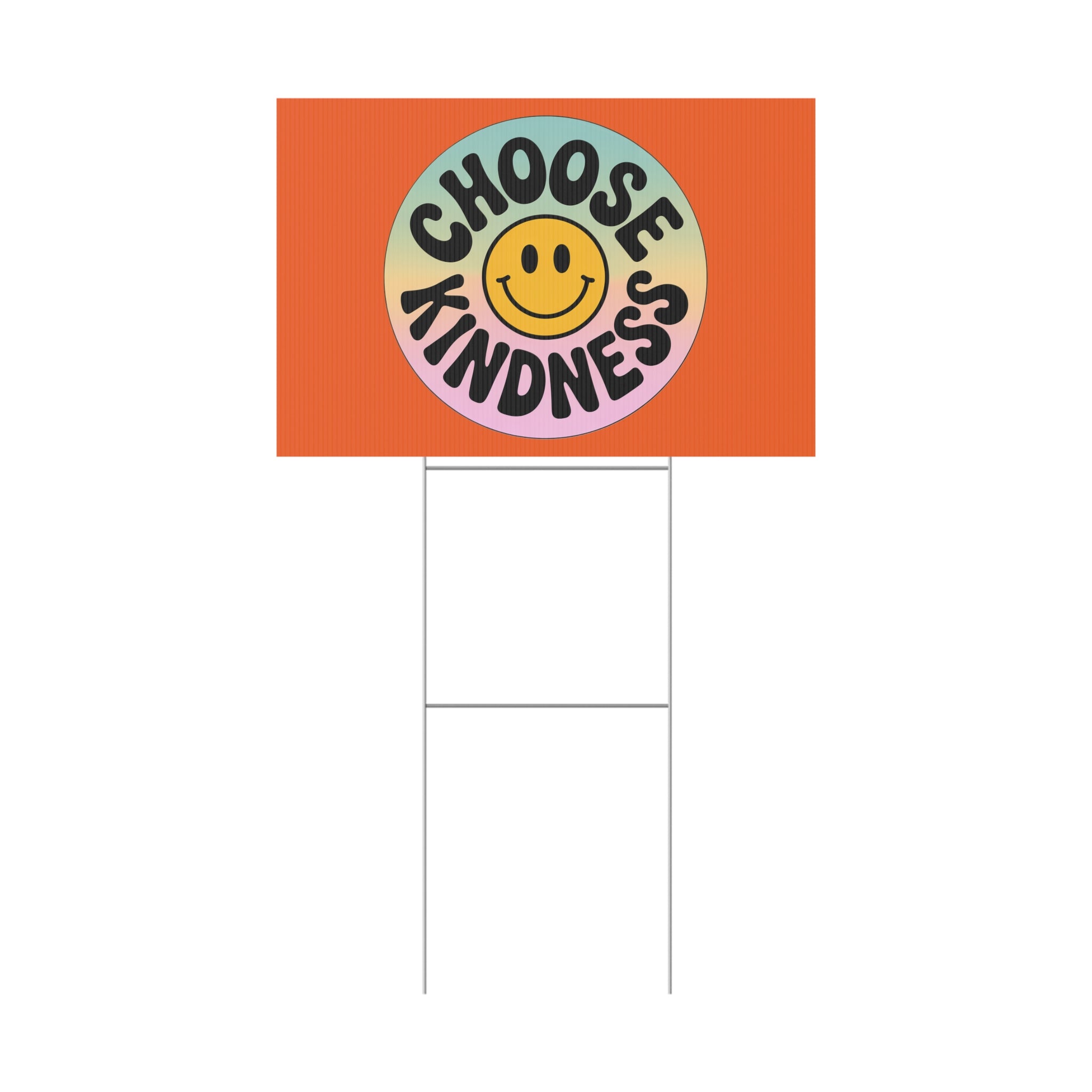 Orange Joyful Choose Kindness Plastic Yard Sign