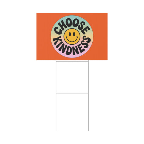 Orange Joyful Choose Kindness Plastic Yard Sign