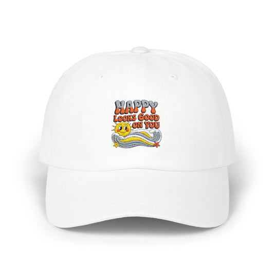 'Happy Looks Good On You' Smiley Retro Dad Hat