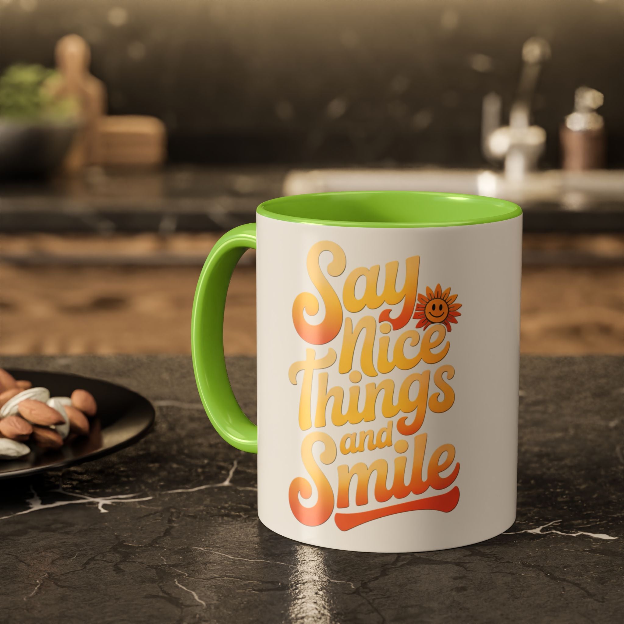 Positive Vibes Colorful Mug - Say Nice Things and Smile, 11oz & 15oz