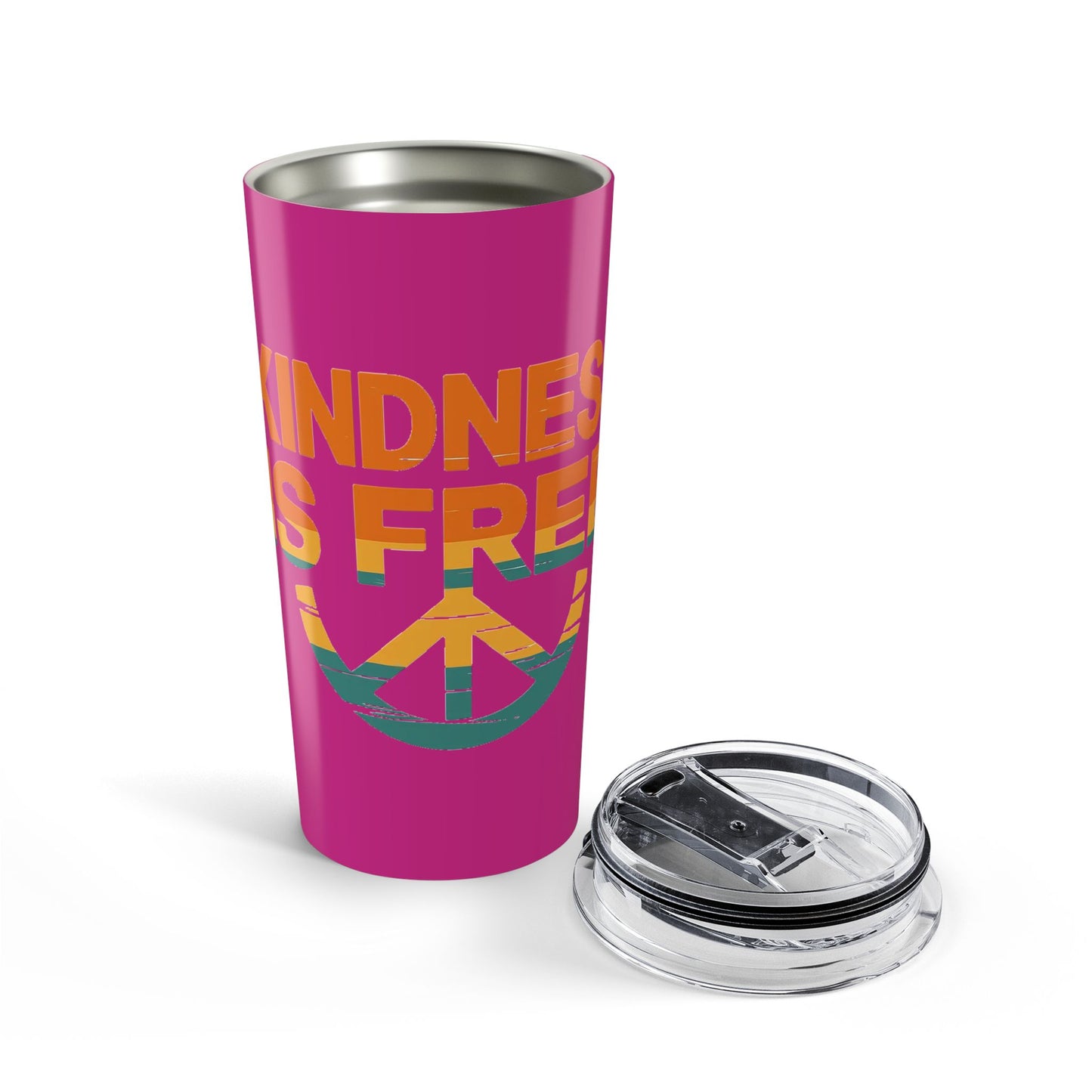 20oz Kindness Is Free Tumbler - Inspiring Quote Travel Mug