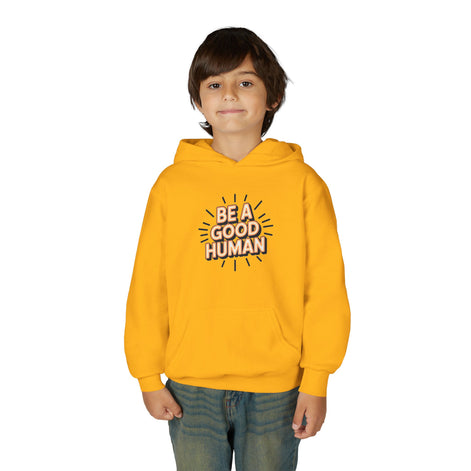 Youth Hoodie — "Be A Good Human" Positive Message Pullover
