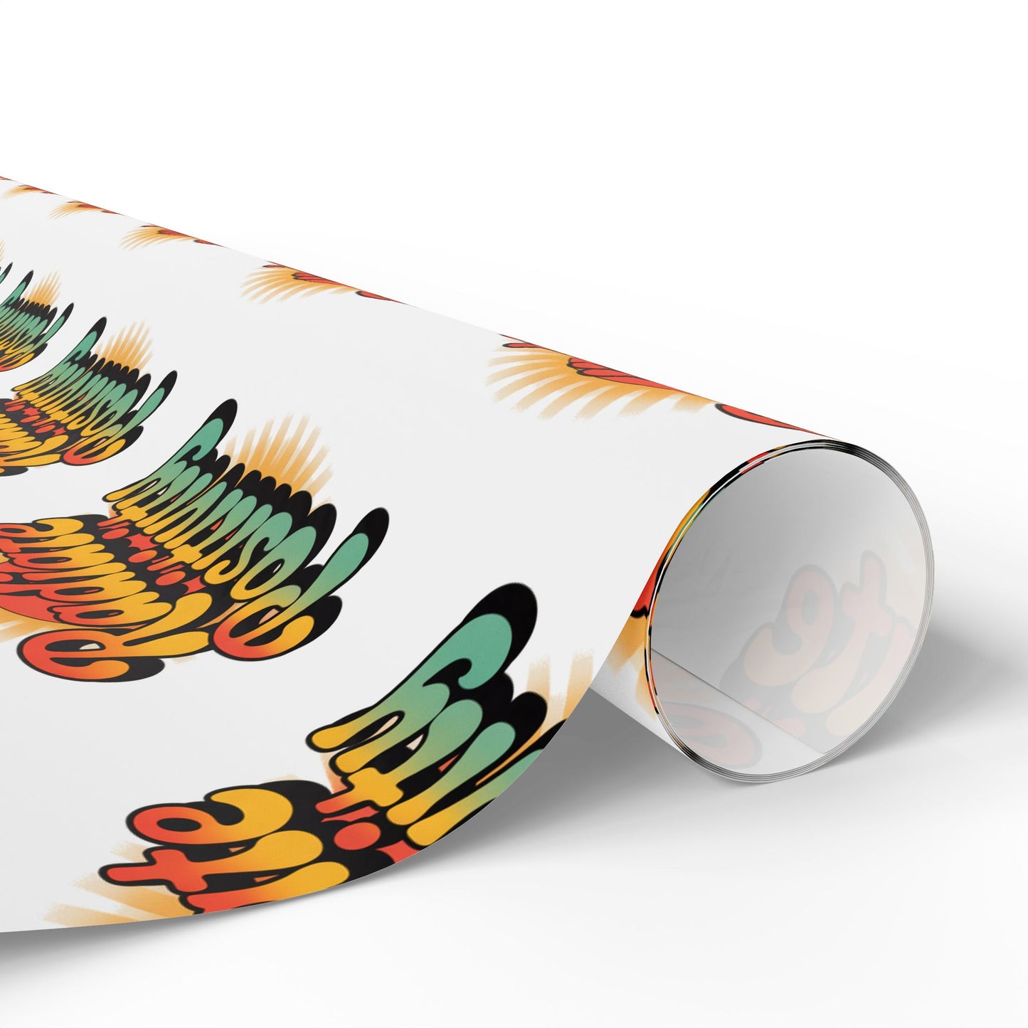 White Radiate Positivity Wrapping Paper for Celebrations