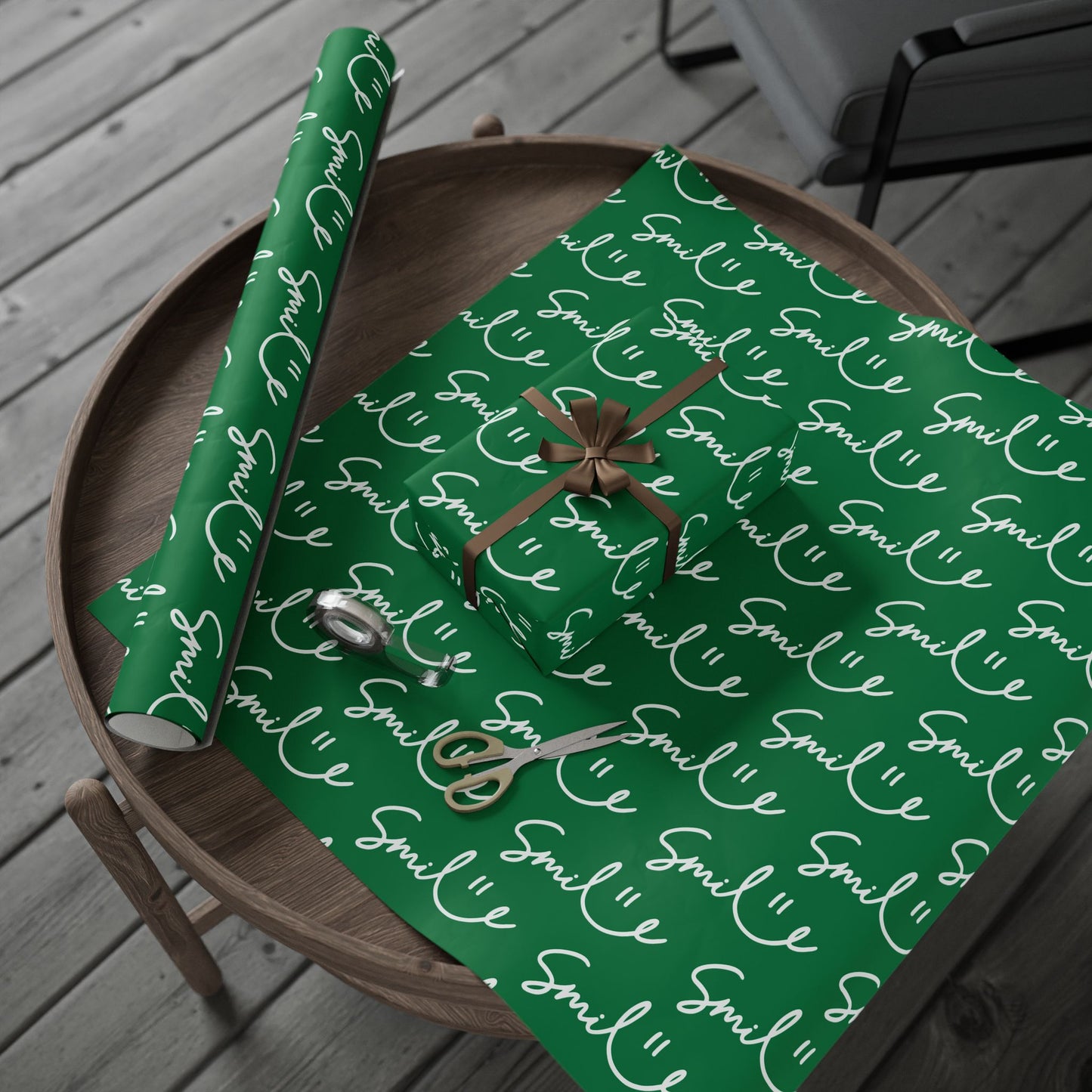 Green Smile Stylish Gift Wrapping Paper for Any Occasion