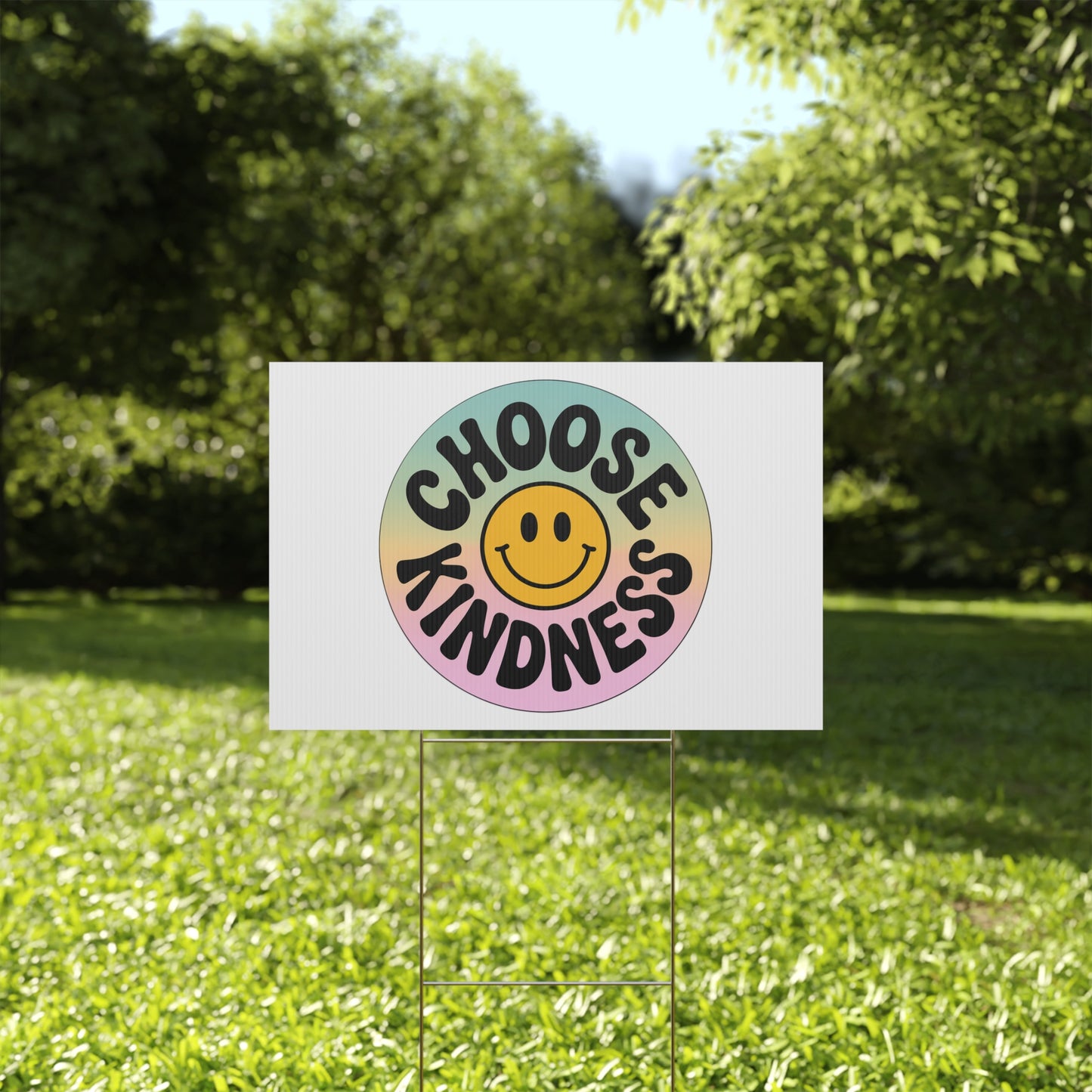 Joyful Choose Kindness Plastic Yard Sign