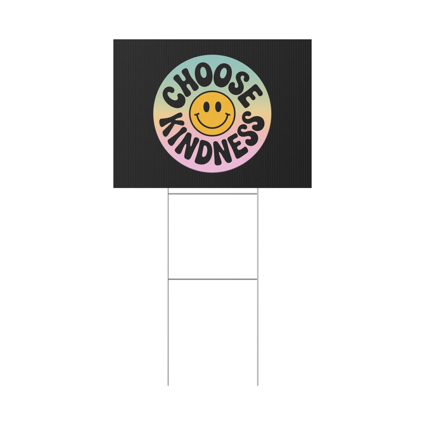 Black Joyful Choose Kindness Plastic Yard Sign