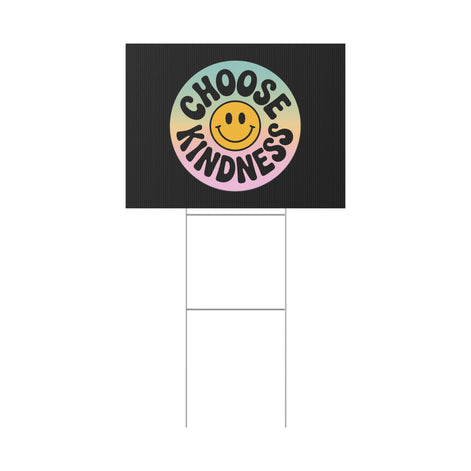 Black Joyful Choose Kindness Plastic Yard Sign