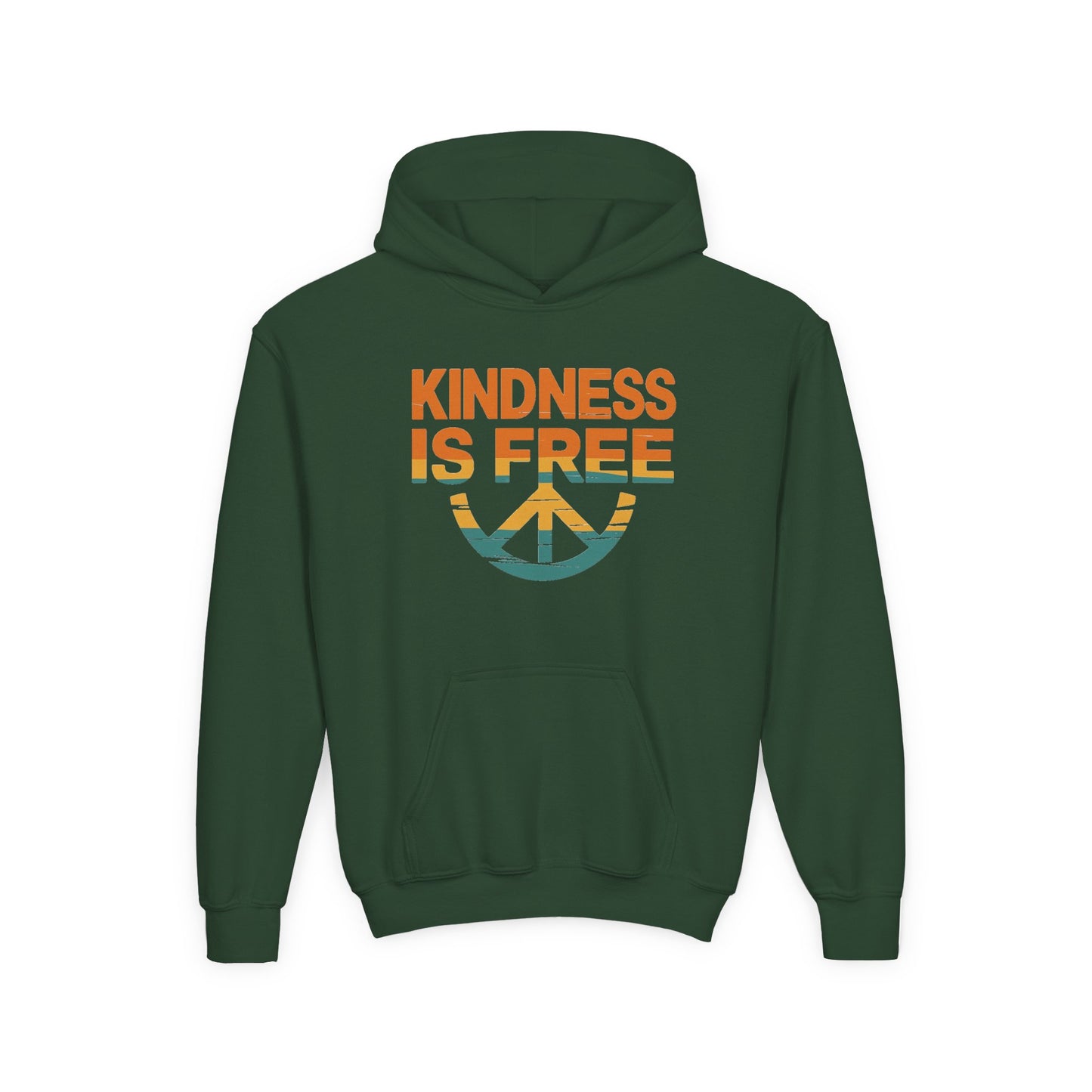 Kindness Is Free Youth Hoodie - Inspirational Heavy Blend Sweatshirt