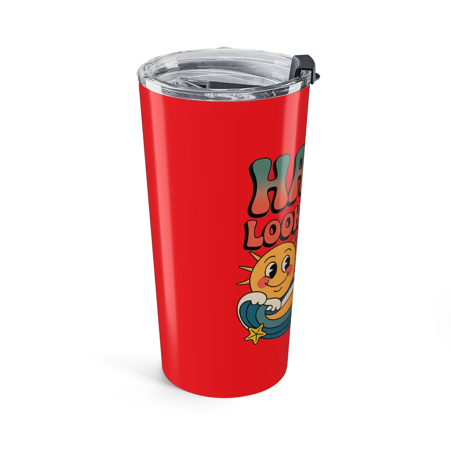 20oz Tumbler — "Happy Looks Good on You" Retro Smile Travel Cup