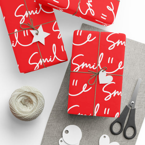 Red Smile Stylish Gift Wrapping Paper for Any Occasion