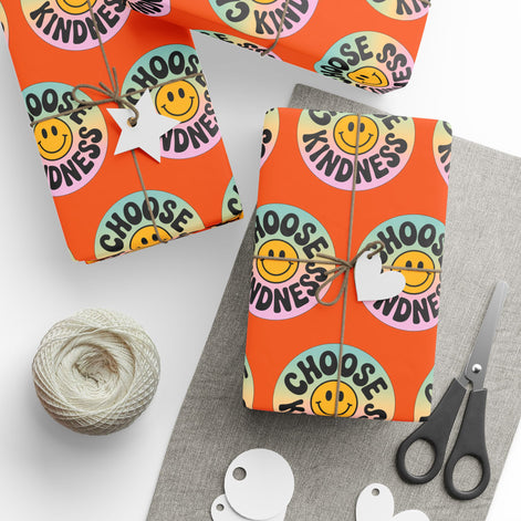 Orange Choose Kindness Wrapping Papers