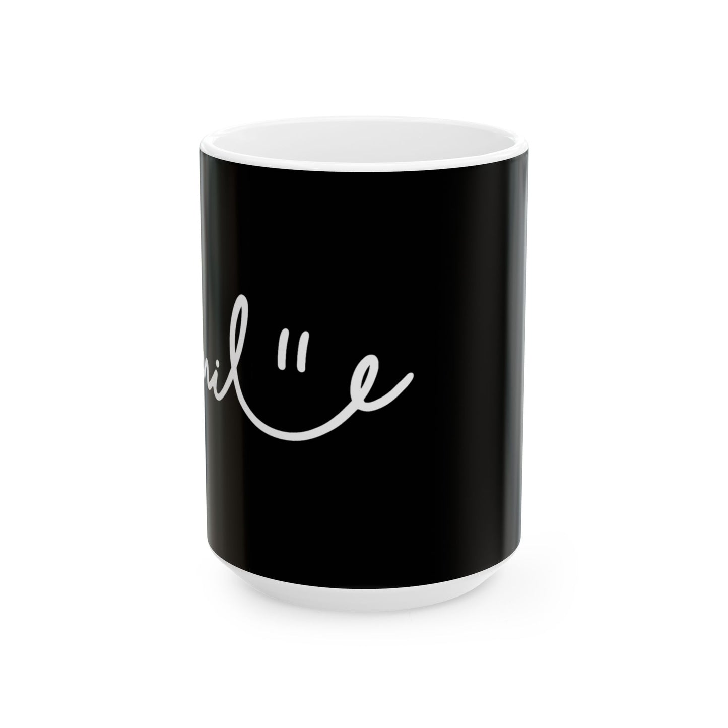 Black/White Smile Ceramic Coffee Mug - 11oz & 15oz