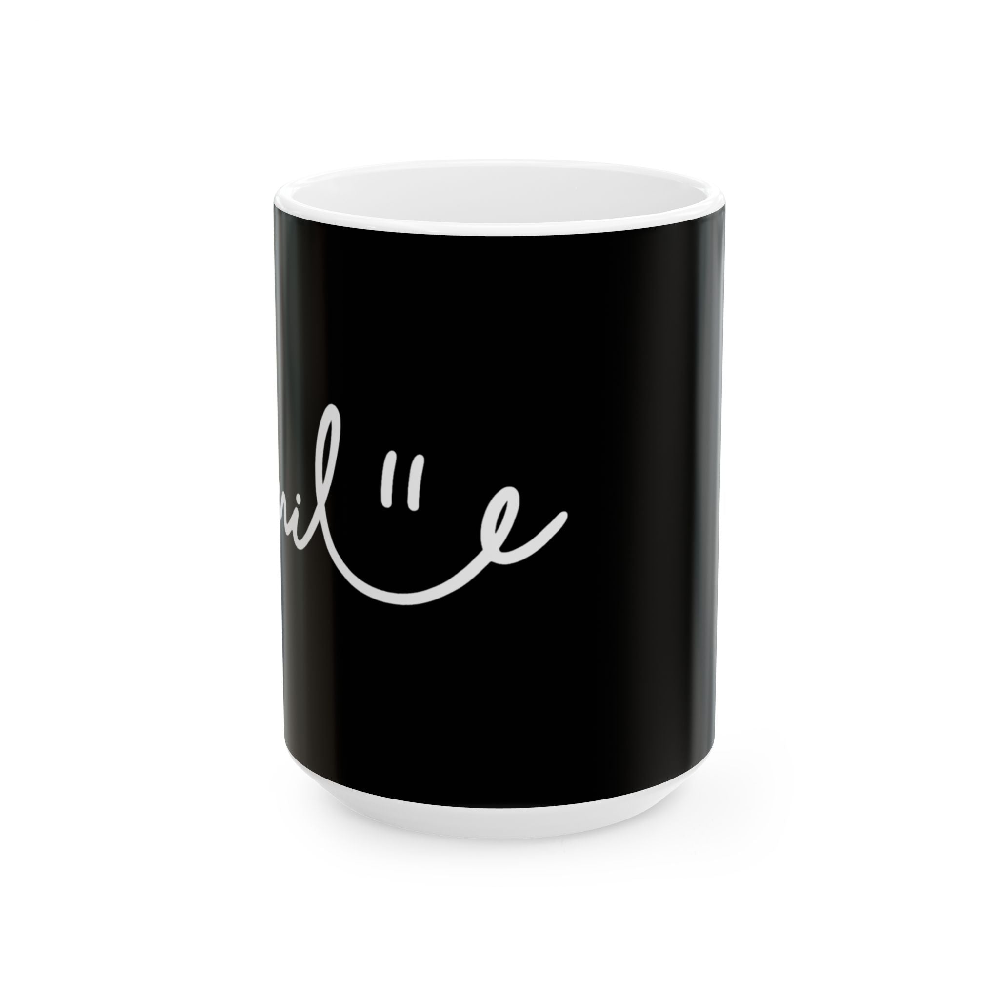 Black/White Smile Ceramic Coffee Mug - 11oz & 15oz