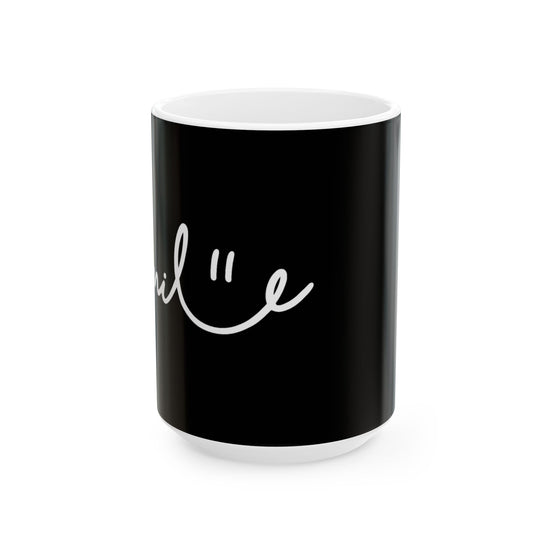 Black/White Smile Ceramic Coffee Mug - 11oz & 15oz