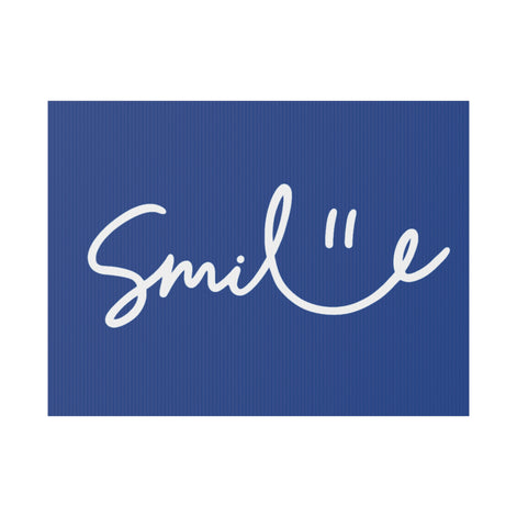 Dark Blue Smile Yard Sign