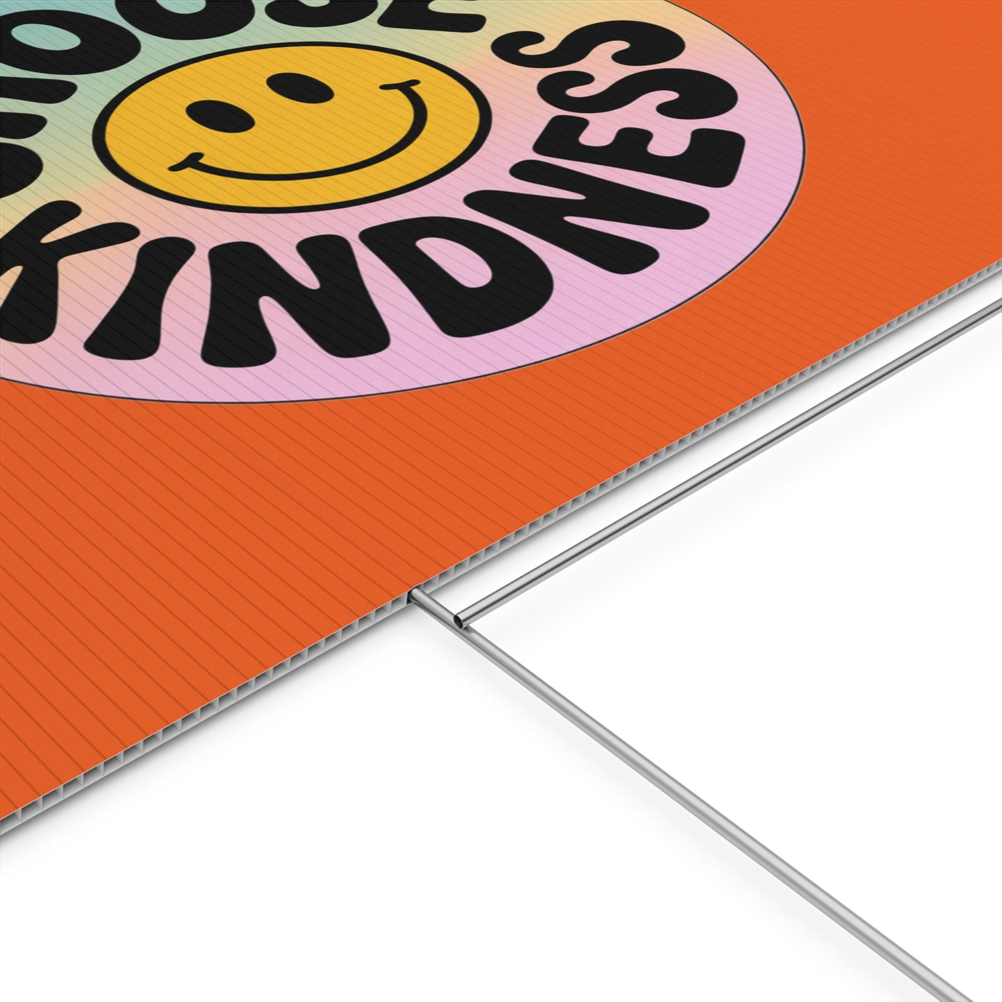 Orange Joyful Choose Kindness Plastic Yard Sign