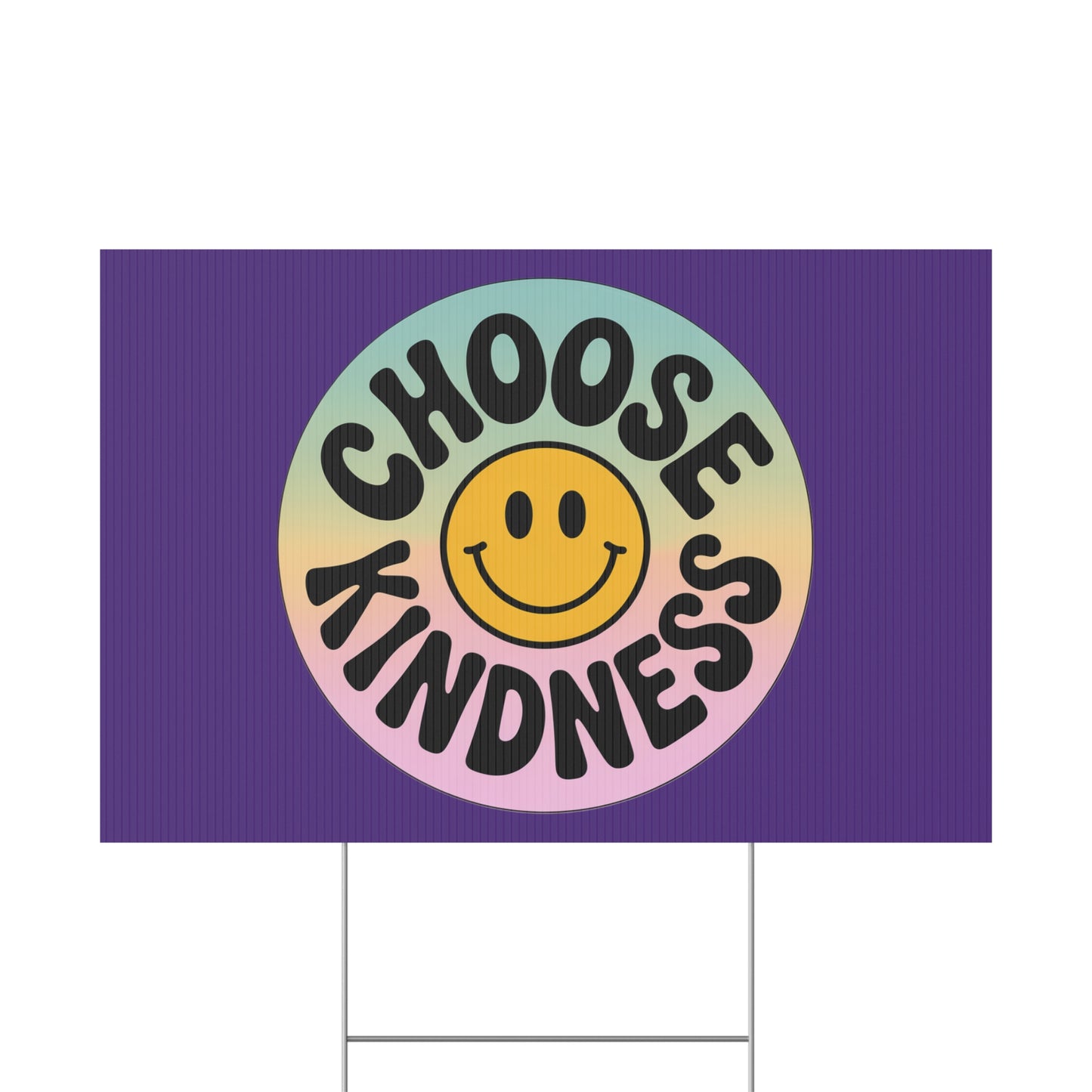 Purple Joyful Choose Kindness Plastic Yard Sign