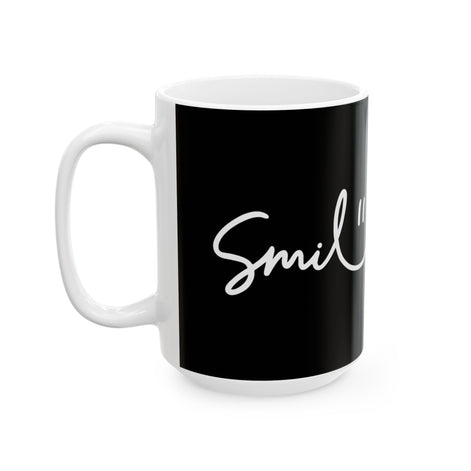 Black/White Smile Ceramic Coffee Mug - 11oz & 15oz
