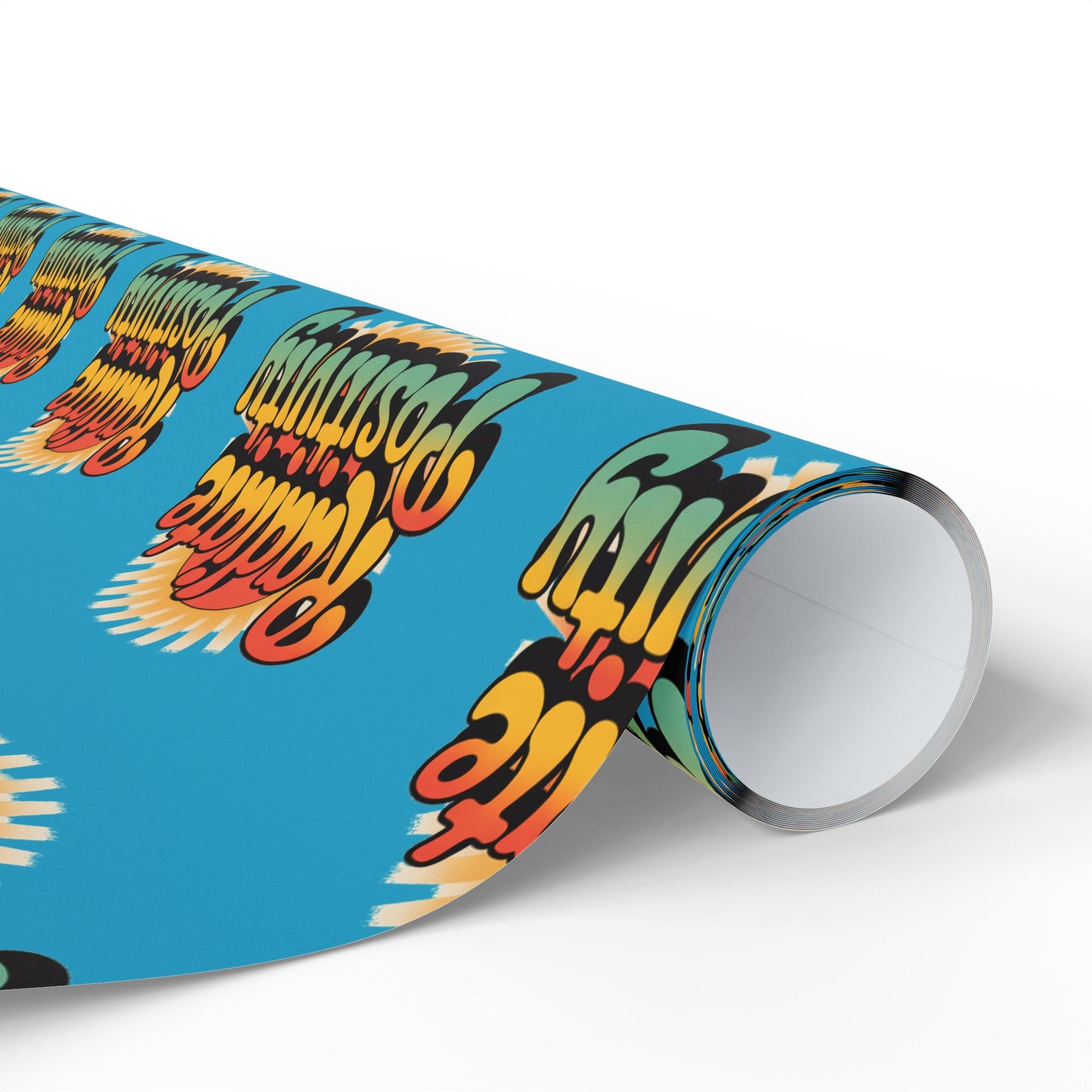 Turquoise Radiate Positivity Wrapping Paper for Celebrations