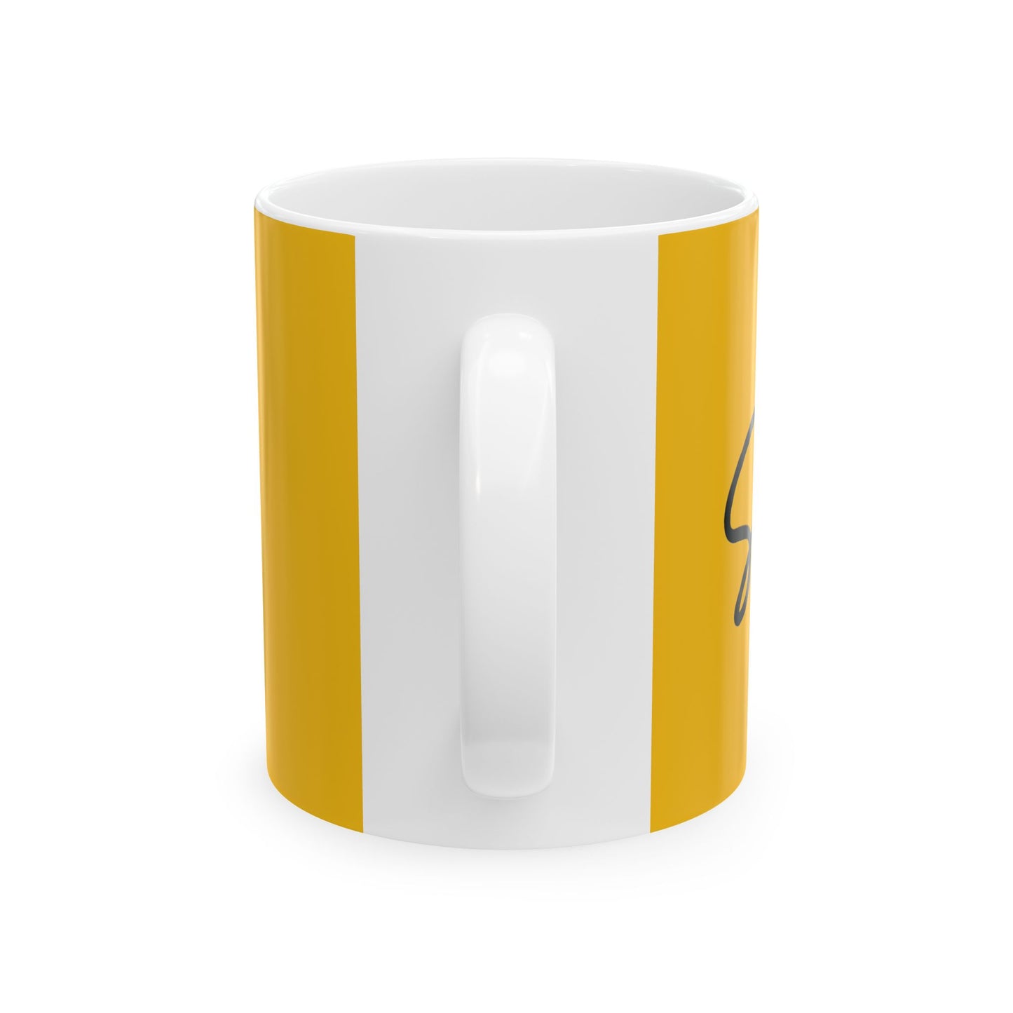 Yellow/Black Smile Ceramic Coffee Mug - 11oz & 15oz