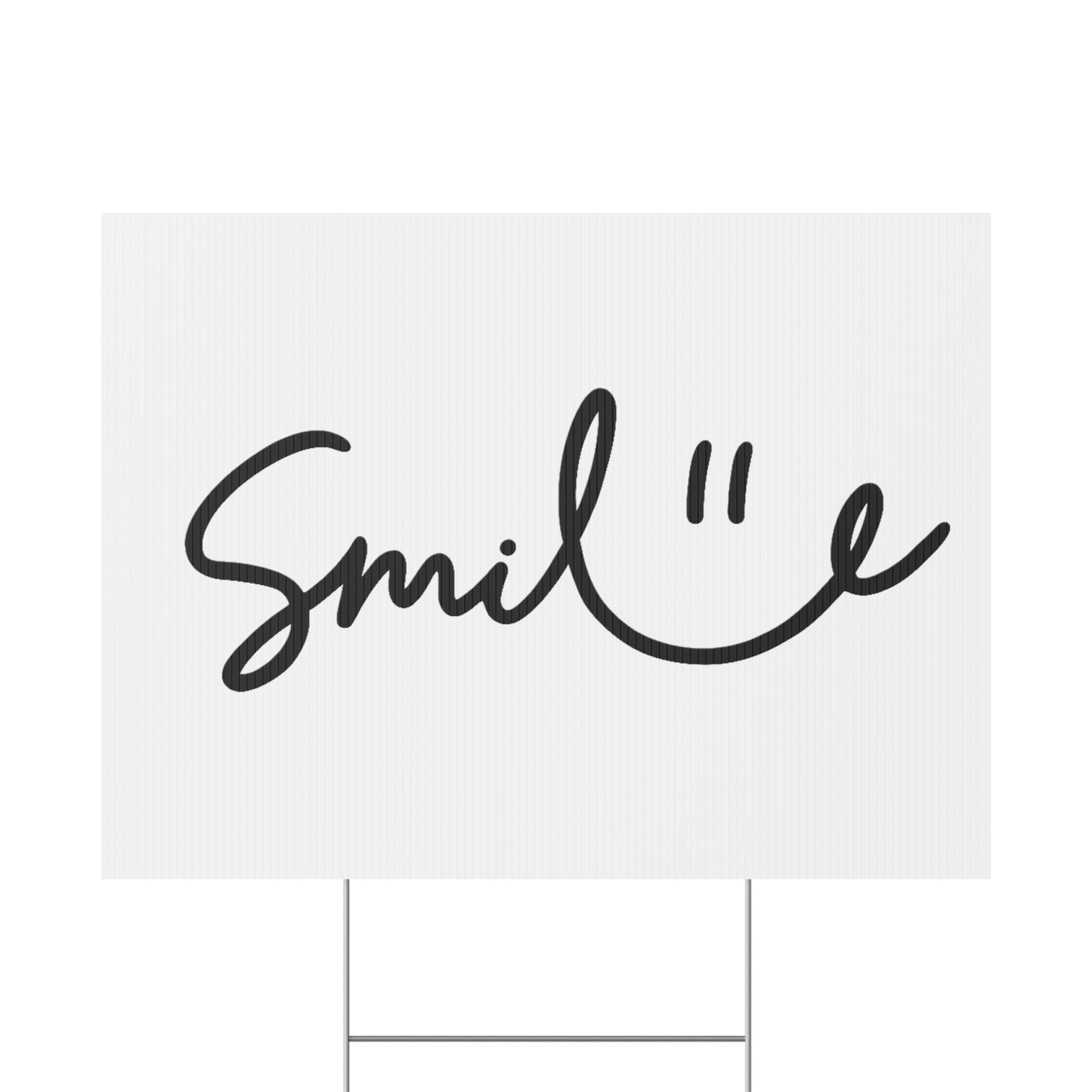 White/Black Smile Yard Sign