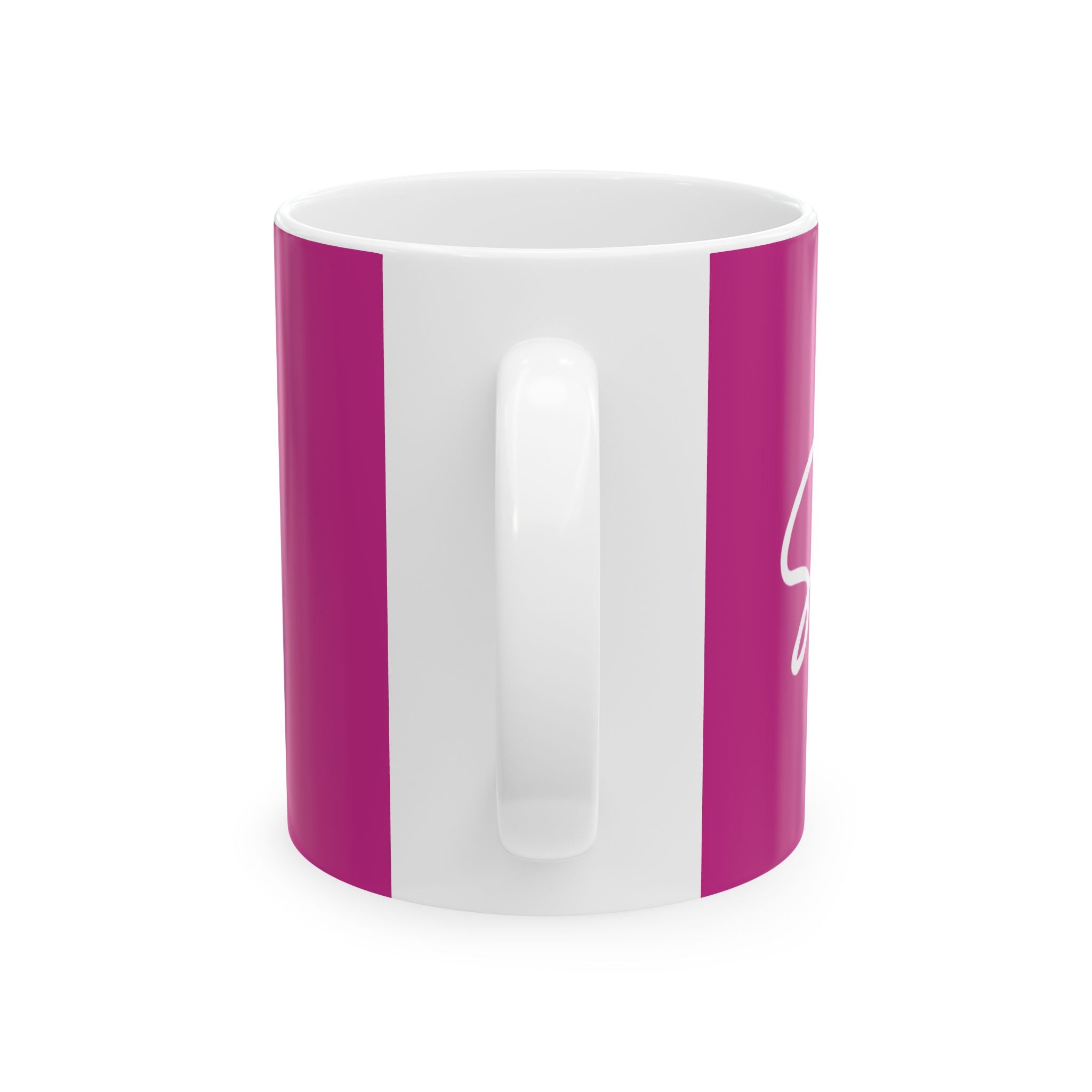 Pink/White Smile Ceramic Coffee Mug - 11oz & 15oz