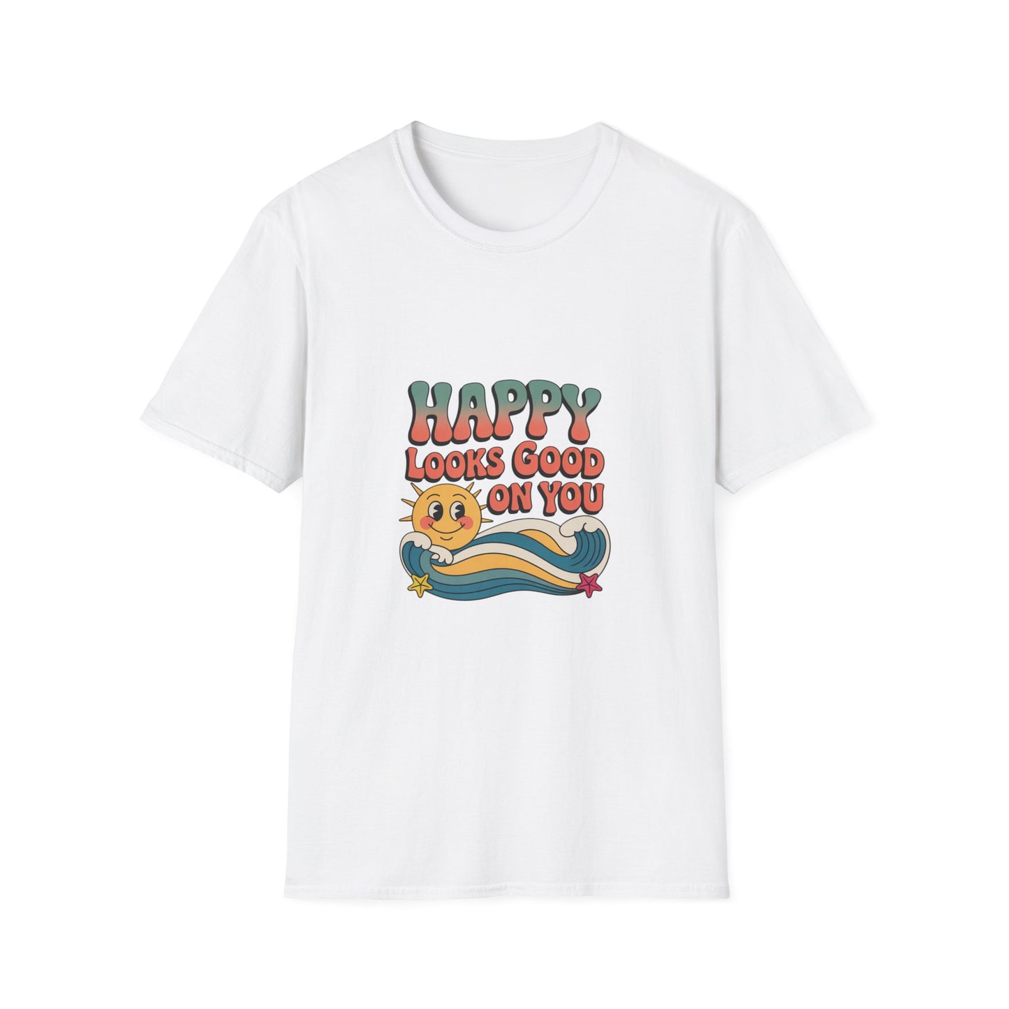 Happy Looks Good On You T-Shirt — Retro Sun Positive Graphic Tee