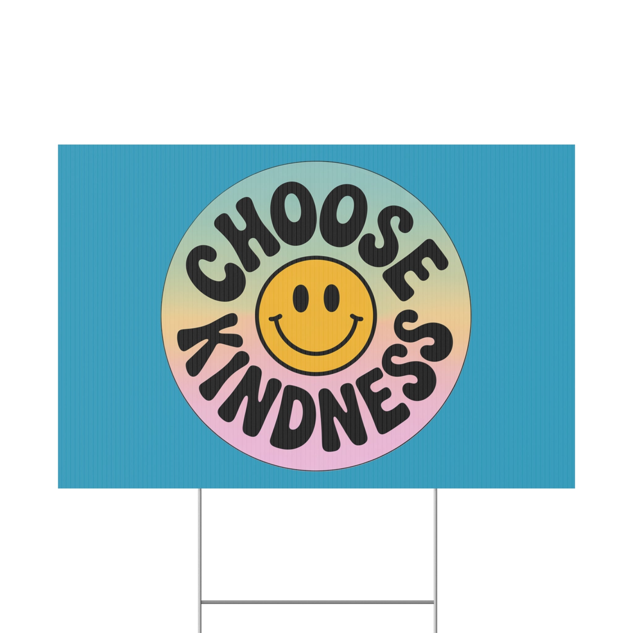 Turquoise Joyful Choose Kindness Plastic Yard Sign